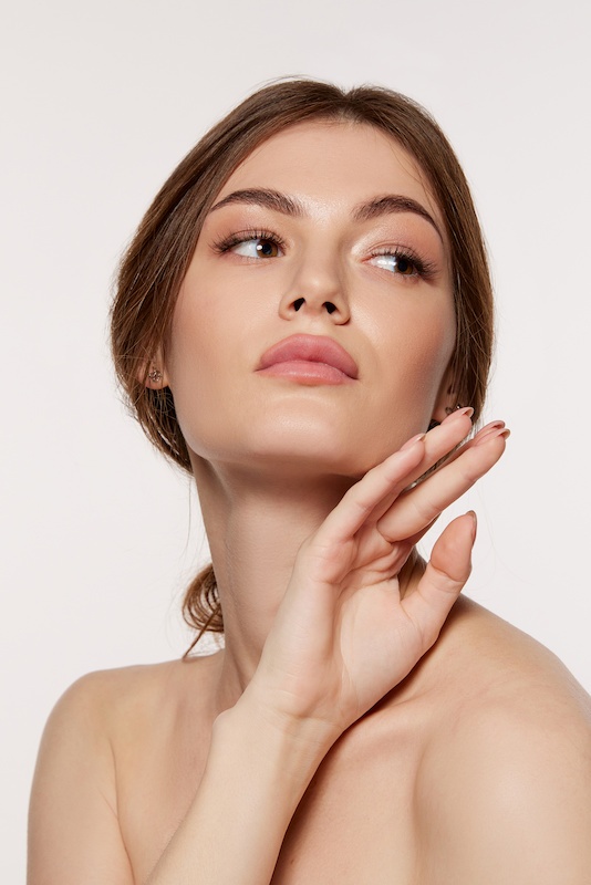 close up image of beautiful young womans face